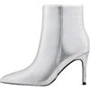 Zhabtuc Stivaletti con tacco 8 cm donna autunno-inverno - Punta chiusa stile stiletto per lavoro, festa, viaggio, argento, 38 EU