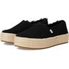 TOMS Women's Valencia Platform, Black Wide Width Canvas Fray, 39 EU