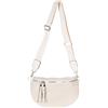 styleBREAKER Borsa a spalla mezzaluna in tessuto teddy | Borsa a tracolla 30x17x9 cm, zip a 2 vie, tasca interna, tracolla regolabile 85-134 cm