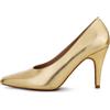 GENSHUO Scarpe con Tacco Alto da Donna Stiletto Pumps Nero Oro Marrone Punta Chiusa Slip-On Eleganti Scarpe Basic Classiche Matrimonio Lavoro Ufficio Festa Comode, Oro， 38.5 EU