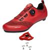 ARTVEP Scarpe Ciclismo da Uomo Donna Scarpe da Bici Strada MTB Compatibile SPD SPD-SL Delta Blocco Pedale, Scarpe da Peloton Bicicletta Traspiranti Rosso EU45