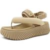 COFACE Ortopedici Sandali Trekking Donna Comode Camminata Fascite Plantare Memory Foam Sportivi Sandalo Estive Aperti Escursionismo Spiaggia Piscina Mare Eleganti Platform Infradito Beige 40