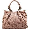Superflybags Donna Shopper/Borsa a Mano in vera Pelle Lavata Laser Floreale Vintage Modello FLORA 38x30x18 Made in Italy