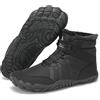Mishansha Barefoot Shoes Invernali Uomo Stivaletti Scarponi Trekking Donna Inverno Scarpe Piedi Nudi Caldo Impermeabile Antiscivolo Stivali Nero profondo 48 EU