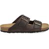 PAYMA - Sandali in Pelle per Uomo Donna Unisex. Due Fibbie. Punta Aperta. Confortevole Infradito. Suola Bio Anatomica. Colore: Marrone, Taglia: EU 44