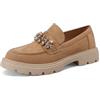 QUEEN HELENA Mocassini con Strass Francesine Casual Eleganti Donna X32-58
