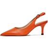 CHMILE CHAU Scarpe Tacchi Sandali Donna-Elegante Stiletto Donna-Stiletto-Sexy Tacco a spillo-Punta Chiusa-Festa-Lusso Moda Flangia Posteriore 39-CHC-19, 47 Arancione G, 37 EU