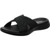 Skechers Go 600-Glistening Sandalo Slide Donna, Nero, 8 UK Wide