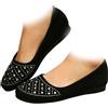 Generic Eleganti ballerine da donna con strass, comode scarpe da ballo ortopediche in pelle scamosciata glitterata, casual, lavoro, lavoro