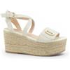 Liu Jo Donna Sandali Con Zeppa SA6083P0102 Pelle Bianco 37