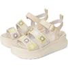 HEYDUDE Hey Dude 43200 Delray Buckle Cottage Crochet Erget Multi Sandali Donna Tessuto Beige Zeppa Alta (Taglia 39)