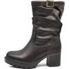 IF FASHION Stivaletti Tronchetti Arricciati da Donna In Pelle Sintetica Con Tacco Grosso 699 marrone N.36