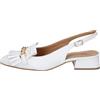 Melluso Comoda Slingback Donna con Frangia Pelle Bianca