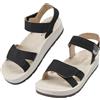 CLEIKS Sandali Donna in Pelle Chiusura a Strappo Sandalette con Chiusura a Strappo Plateau Estate Scarpe Donna Sandali a Zeppa Eleganti (Nero, 40 EU, WCL260437-1)