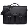 LEABAGS LLEABAGS Miami Borsa a spalla in pelle, borsa per computer portatile fino a 15 pollici, borsa tipo messenger in vera pelle di bufalo, valigetta, borsa in pelle vintage, borsa da ufficio, borsa da lavoro, 40 x 31 x 12 c, Nero onice., 40x31x12cm,