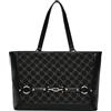 Gaudí Borsa shopping bag in similpelle con logo jacquard e lettering GJ in metallo sul davanti.