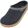 HAFLINGER Grizzly Franzl Felt Slipper Felt Clog Medium Blue, taglia 36