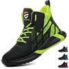 PAQOZKC Scarponi Antinfortunistiche Uomo Donna Leggere Scarpe da Lavoro con Punta in Acciaio Traspirante Scarpe di Sicurezza Sportive 8081/Verde 38
