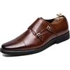 DXSYGMBN Scarpe Stringate Basse da Uomo con Doppia Fibbia Eleganti Scarpe da Cerimonia Classiche Oxford Business Formali,Marrone,43 EU