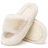 Chantomoo Pantofole da Donna in Memory Foam, per Camera da Letto, in Peluche, Comode, Foderate in Finta Pelliccia, Suola Antiscivolo, Pantofole Regalo alla Moda, Beige 36/37 EU