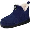 GURGER Stivaletto Donna Invernali Collo Alte Uomo Pantofole da Casa Peluche Calde Chiuse Stivaletti Blu Scuro 40 41