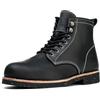 SL-Saint Stivali da uomo a punta morbida impermeabili in pelle bovina/fodera in lana Scarpe di moda (Pelle-Fodera, Nero, Adulto, Uomo, 45.5, Numero, Sistema Taglie Calzature EU, Media)