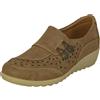 Cushion Walk Scarpe da donna EEE, vestibilità larga, leggere, senza lacci, in finta pelle, con zeppa bassa, casual e comode, Beige, 40 EU