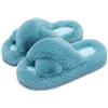 Chantomoo Pantofole da Donna in Memory Foam, per Camera da Letto, in Peluche, Comode, Foderate in Finta Pelliccia, Suola Antiscivolo, Pantofole Regalo alla Moda Croce,Verde Avocado 36/37 EU