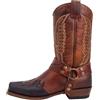 Generic Stivali da Cowboy Western in Pelle con Punta Quadrata Uomo Lavoro Casual a metà Polpaccio Country Ricamati Tradizionali