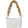 M*BRC MBRC borsa sacca Media da spalla in pelle di vitello 2 tracolle incluse Made In Italy 103H (Bianco)