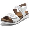 JOMIX Sandali Donna Estivi a Strappo Sandali Bassi Eleganti Comodi Ciabatte da Casa Spiaggia Mare Scarpe Punta Aperta per Estate SD9292 (Bianco, 36)