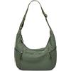 VASCHY Borsa Mezzaluna Donna Tracolla,Moon Bag Leggera in Nylon Marsupio Donna Tracolla Per Shopping/Viaggio/Lavoro/Mare Verde Intenso