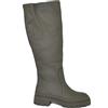 Malu Shoes Stivali Donna Alto in Pelle Opaca Verde Militare Zip Lung gommato Alta Suola Combat Antiscivolo Moda al Ginocchio Comodo (40 EU)
