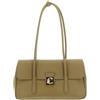 Coccinelle Pelle borsa a tracolla borsetta C-Me Lock Handbag Grained Leather Seagrass cachi