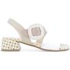 Melluso Sandalo in Pelle Bicolore con Tacco Largo a Motivo Geometrico k35572 41