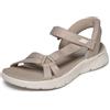 Skechers Donna Go Walk Flex Sandal Illuminate Slip-In ALLENATRICE, Taupe Textile, 41 EU