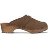 Vivisence Zoccoli Donna Nabuk, Suola in Legno, Punta Chiusa, Slip On Comodi per Uso Quotidiano, Marrone Scuro,40