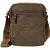 Avirex Wild Borsa a Tracolla Uomo in Canvas Spalmato Idrorepellente con Dettagli in Ecopelle, 2 Scomparti con Zip, Crossbody Bag Media 26x21x7 cm, WLD03 (Military Green)