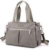 DOURR Hobo Handbags - Borsa a tracolla in tela da donna, con scomparti multipli, Nylon grigio, Medium