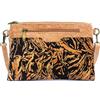 DeCarbonize Borsa a tracolla Fusion in sughero e chicchi di caffè, prodotto naturale riciclato, con cinturino rimovibile, in pelle vegana, sostenibile, marrone