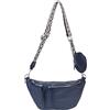 styleBREAKER Borsa a tracolla da donna a mezzaluna, 3 pezzi, tracolla con motivo, portachiavi, borsa 02012398