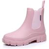 DRECAGE Stivali Pioggia Donna Impermeabile Antiscivolo Stivali Chelsea Corti da Donna Comode Stivali di Gomma Giardinaggio Scarpe Rosa 39