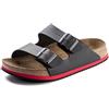 Birkenstock Classic Arizona Birko-Flor - Ciabatte Unisex per Adulti, Nero/Rosso, 46 EU