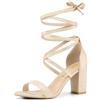 Allegra K Donna Sandali Tacco Grosso Lacci con Tacco Alto