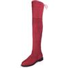 Ulalaza Stivali alti ginocchini eleganti da donna Stivali alti artificiali in pelle scamosciata artificiale Inner punta a punta con cerniera a medio tallone gambe gambe per camminare per camminare