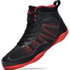 situkeke Scarpe da Boxe da Uomo Scarpe da Wrestling da Combattimento Antiscivolo Traspirante Scarpe Combat Boxers Competizione di Allenamento Scarpe da Pugilato Unisex Nero Rosso 41 EU