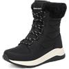 DREAM PAIRS Stivali da neve invernali da donna, impermeabili, caldi, in finta pelliccia, comodi, per attività all'aperto, nero, 39 EU