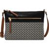 Fossil Fiona EW Tracolla Floreale Multi/Bianco, Borsa Donna, Nero Stripe Small, Taglia Unica