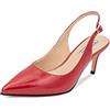 QUEEN HELENA Scarpe Eleganti con Tacco Basso a Spillo Decollete a Punta Chiusa Donna K3148 (K3157 Rosso, numeric_37)