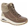Skechers Uno Rugged Fall Shimmer - Stivaletti da donna, Taupe Durabuck Metallic Duraleather Faux Fur, 36 EU